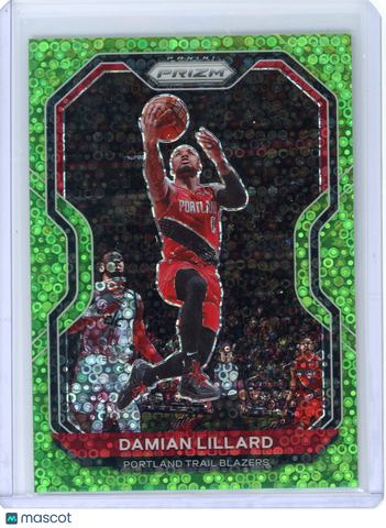 Damian Lillard - 2020-21 Panini Prizm Fast Break 2021 Green Disco 1/5 Portland