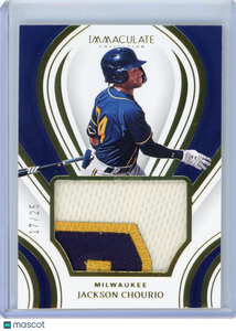 Jackson Chourio - 2023 Panini Immaculate Collection Prime Rookies 17 / 25 Patch