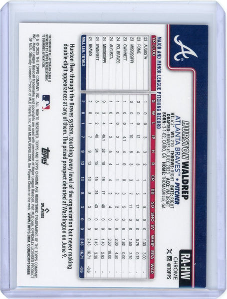 Hurston Waldrep - 2025 Topps Chrome Purple 128/250 Certified Autograph Rookie