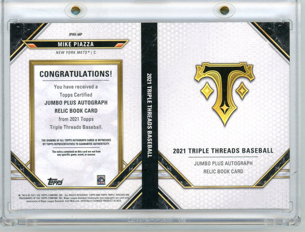 Mike Piazza - 2021 Topps Triple Threads Autograph Jumbo Patch 3/3