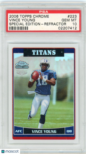 VINCE YOUNG - 2006 Topps Chrome Rookie Special Edition Refractor PSA 10