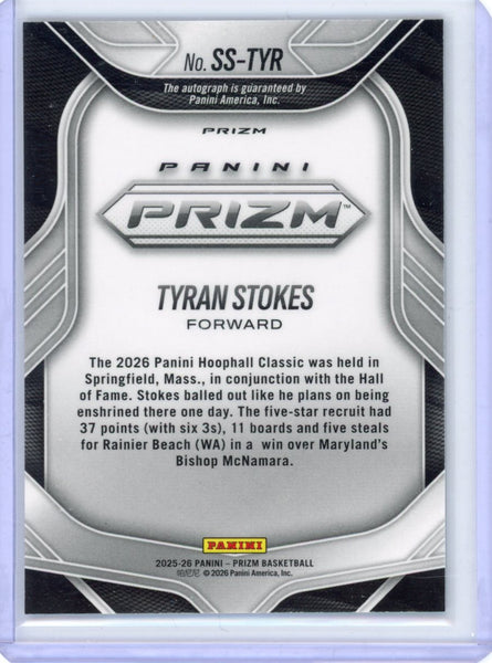 Tyran Stokes - 2026 Prizm Basketball Sensational Signatures Hyper Auto