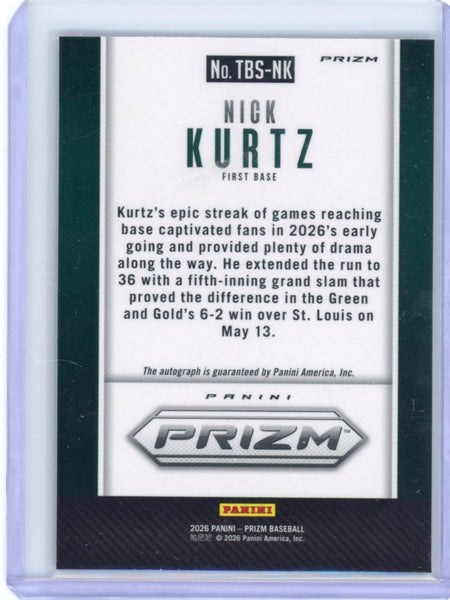 Nick Kurtz - 2026 Prizm Baseball Silver Throwback Auto