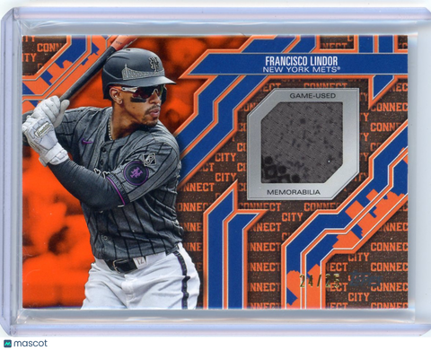 Francisco Lindor - 2025 Topps City Connect Game Used Jersey Relic Orange 24/25