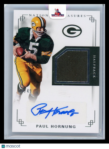Paul Hornung - 2018 National Treasures Autograph Player-worn material 15/49