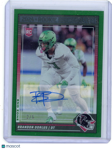 Brandon Dorlus - 2024 Panini Score Green End Zone Rookie Autograph 2/6 RC