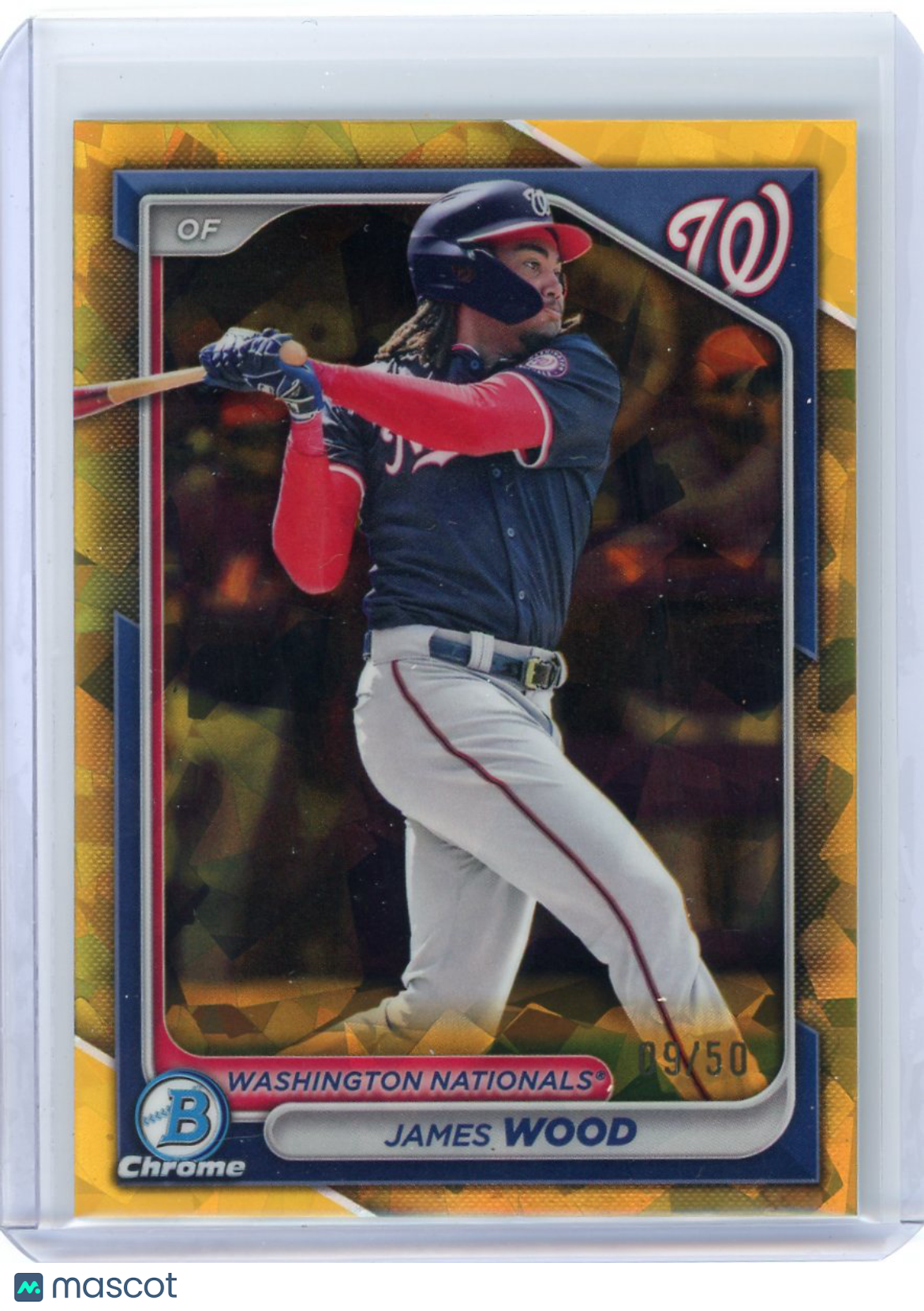 James Wood - 2024 Bowman Chrome Topps Gold Sapphire 09/50 Prospect RC BCP-216