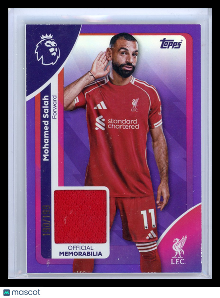 Mohamed Salah - 2025 Topps Premier League Purple 130/199 Relic  Memorabilia