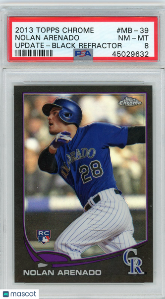 Nolan Arenado - 2013 Topps Chrome Update Black Refractor Rookie /99 PSA 8