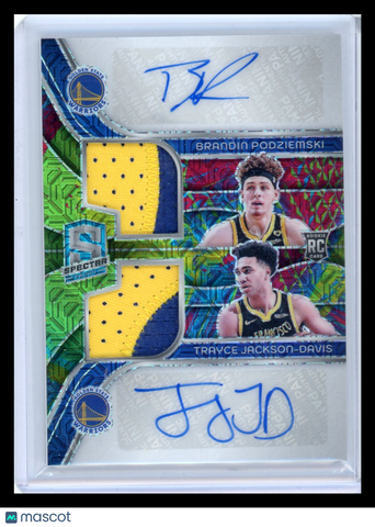Trayce Jackson-Davis Brandin Podziemski - 2023-24 Spectra Prizm 01/25 Patch RC