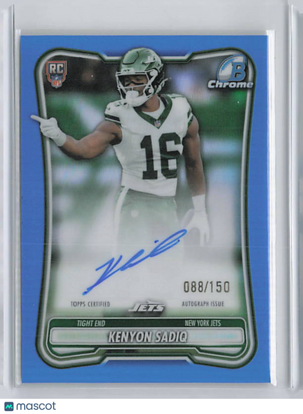 Kenyon Sadiq - 2026 Bowman Chrome Blue Refractor Auto /150