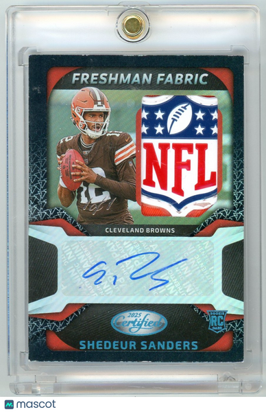 SHEDEUR SANDERS - 2025 Certified Freshman Fabric Rookie Patch Auto Platinum 1/1