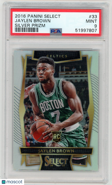 Jaylen Brown - 2016 Panini Select Silver Prizm PSA 9 Rookie