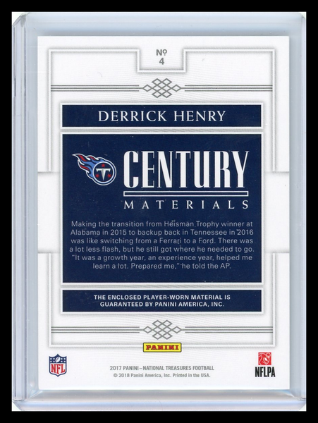 Derrick Henry - 2018 Panini National Treasures Century Materials  06/25