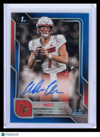 Miller Moss - 2025  Bowman University Chrome Autograph Blue Refractor /150