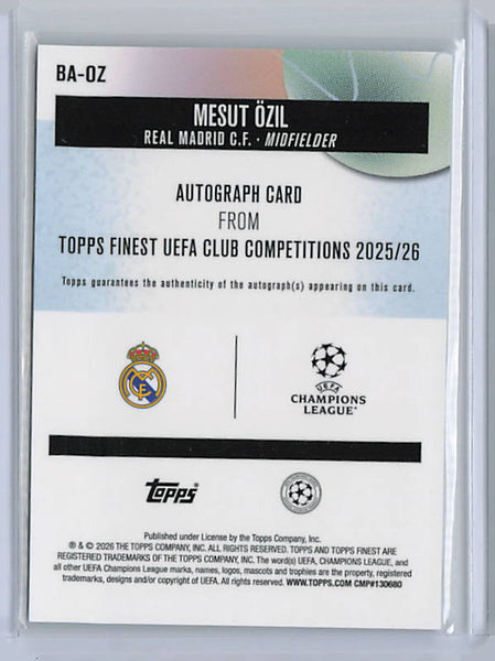 Mesut Ozil - 2025-26 Finest Soccer Refractor Auto