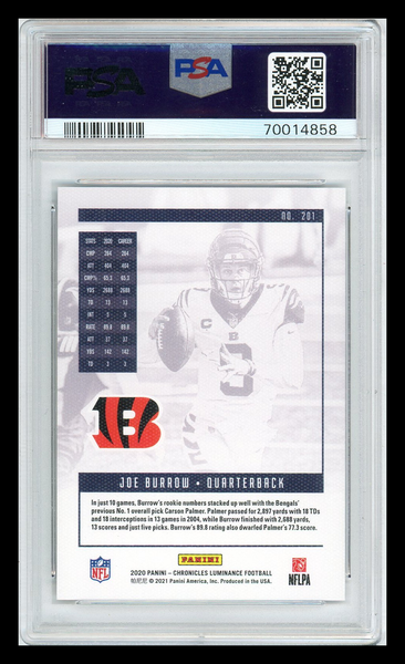 Joe Burrow - 2020 Panini Chronicles Luminance Rookie #201 PSA 10