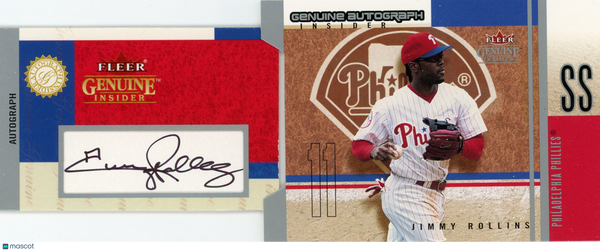Jimmy Rollins - 2004 Fleer Genuine Insider Autograph 346/350 AI-JR2