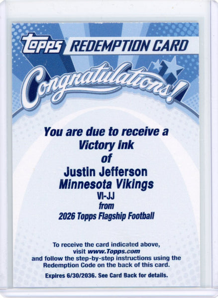 Justin Jefferson - 2026 Topps Flagship Victory Auto Redemption