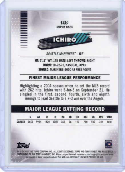 Ichiro - 2026 Finest Red Refractor Super Rare /5