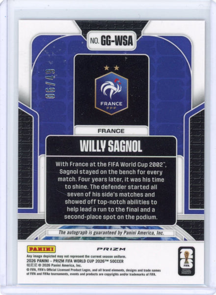 Willy Sagnol - 2026 Prizm World Cup Red Global Graphs Auto /49