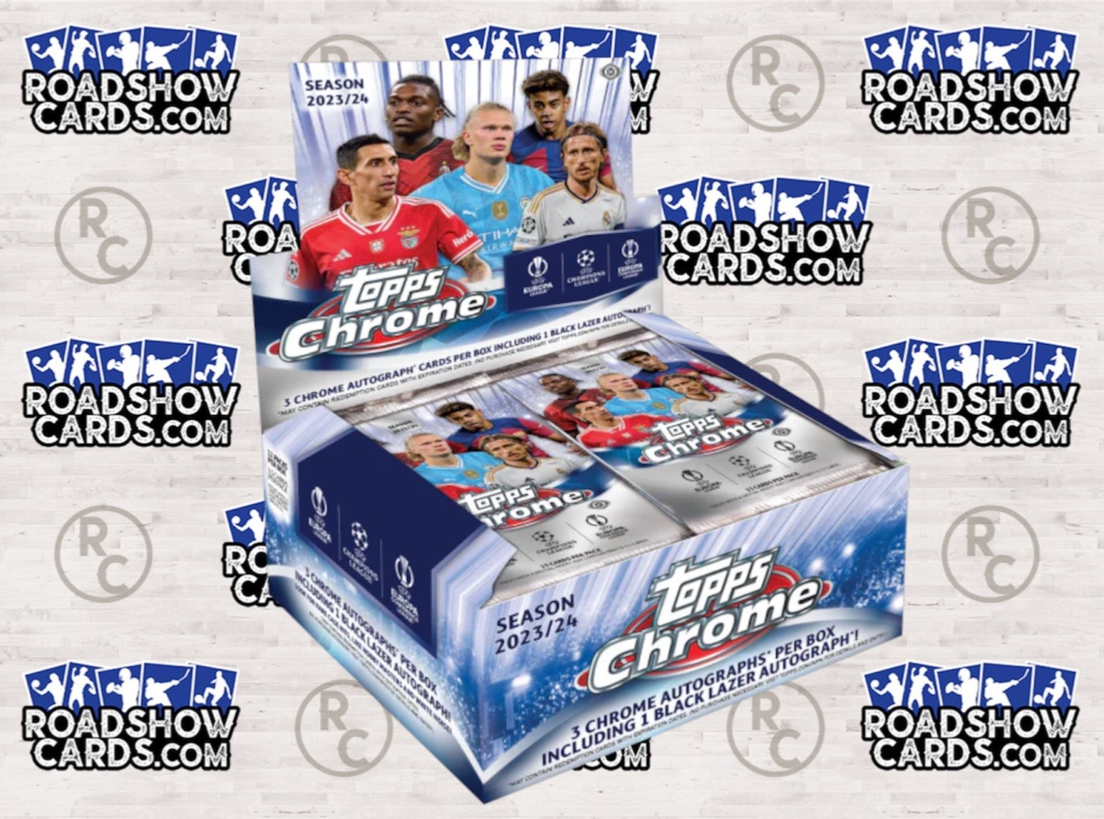 2023-24 Soccer UEFA Club Competitions Chrome Jumbo - 8 Box Sealed Case