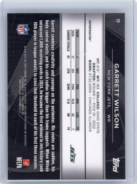 Garrett Wilson 2025 Topps Chrome Black Superfractor 1/1