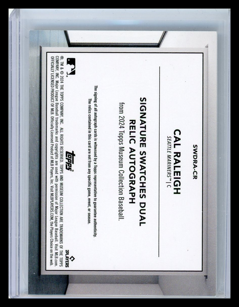 Cal Raleigh - 2024 Topps Museum Collection 09/10 Autograph Relic Dual Patch