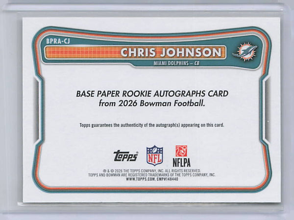 Chris Johnson -2026 Bowman Gold Paper Auto /50