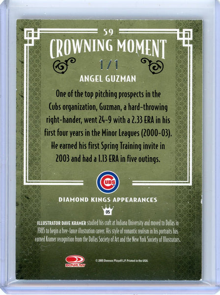 Angel Guzman - 2005 Donruss Diamond Kings 1/1 Platinum Autograph