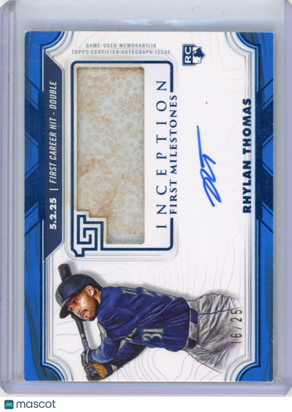 Rhylan Thomas - 2026 Topps Inception First Milestone Blue Auto /25