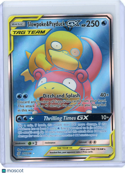 2019 Pokemon Slowpoke & Psyduck GX #217/236 TAG TEAM Unified Minds NM