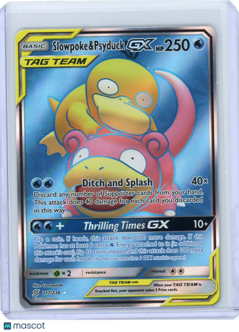 2019 Pokemon Slowpoke & Psyduck GX #217/236 TAG TEAM Unified Minds NM