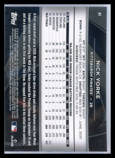 Nick Yorke - 2025 Topps Chrome Black RC 2/5