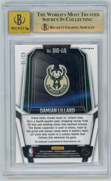 DAMIAN LILLARD - 2024 Prizm Black Gold Auto /10 BGS 9.5 SIG-LIL