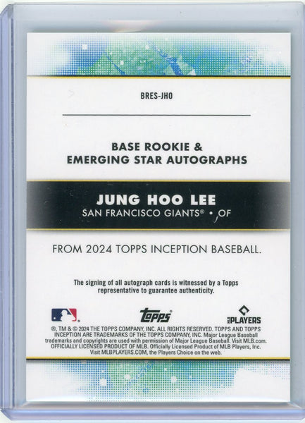 Jung Hoo Lee - 2024 Topps Inception Green Autograph 38/99 RC Rookie BRES-JHO