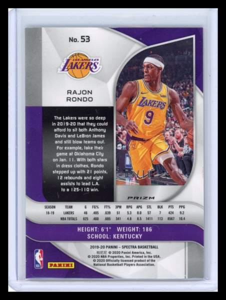 Rajon Rondo - 2019-20 Panini Spectra Gold /10