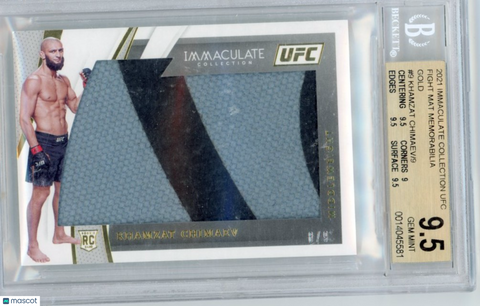 Khamzat Chimaev - 2021 Immaculate UFC Fight Mat Memorabilia Gold BGS 9.5 /9