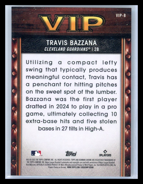Travis Bazzana - 2025 Bowman Chrome VIP Topps 06/10 VIP