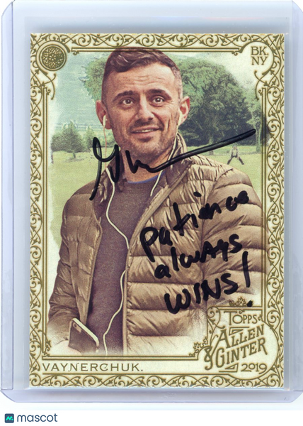 Gary Vaynerchuk 2019 Allen and Ginter Gold Foil Signed and inscribed Auto