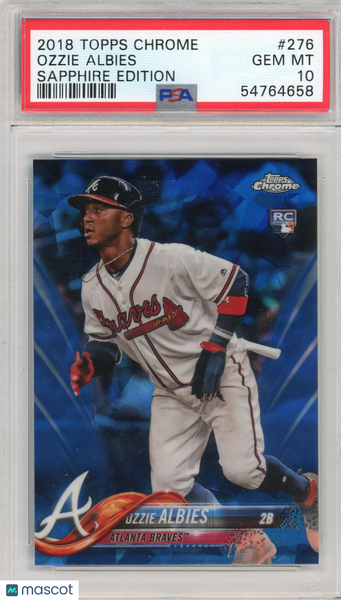 Ozzie Albies - 2018 Topps Chrome Sapphire Edition PSA 10 Rookie