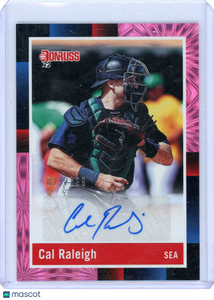 Cal Raleigh - 2022 Donruss 1988 Retro Auto Pink Fireworks 29/199 Jersey #