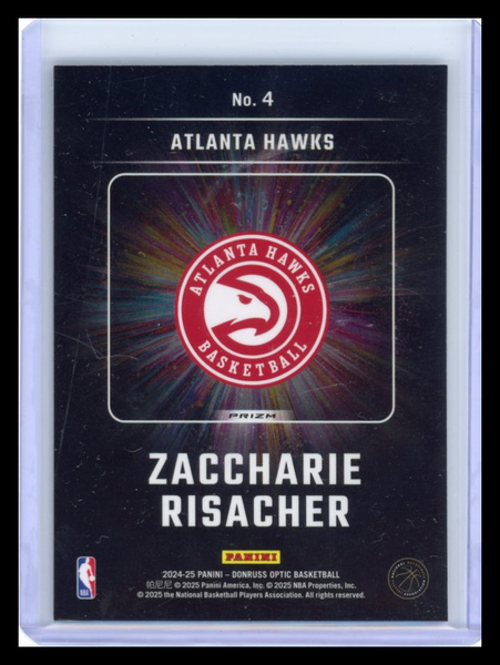 Zaccharie Risacher - 2024-25 Donruss Optic Prizm Lights Out Green /5
