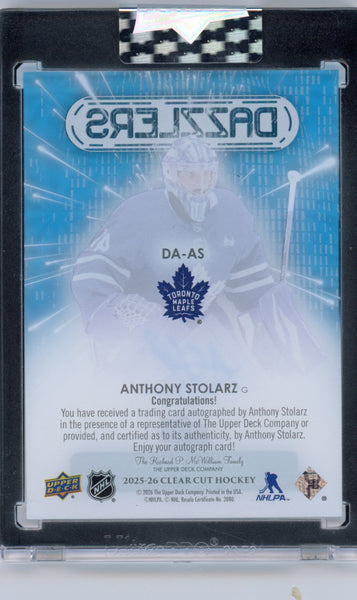 Anthony Stolarz - 2025-26 Clear Cut Blue Dazzlers Auto