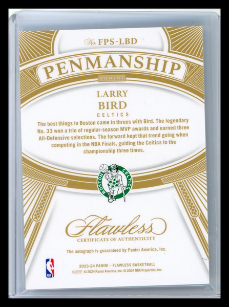 Larry Bird - 2023-24 Panini Flawless Penmanship 2024 12/25