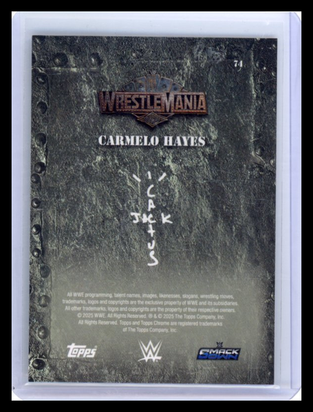 Carmelo Hayes - 2025 Topps Chrome WrestleMania Cactus Jack /20