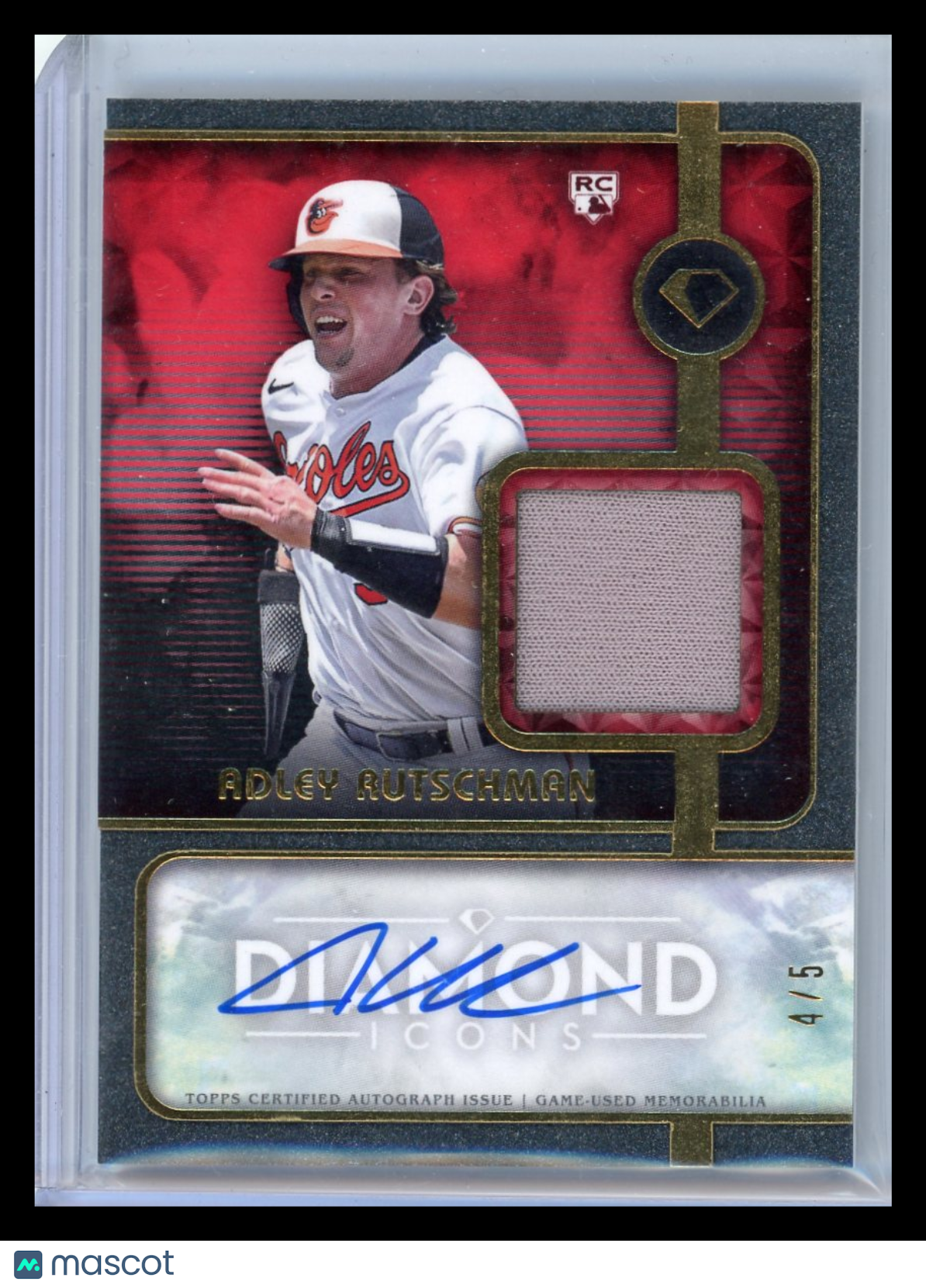 Adley Rutschman - 2023 Topps Diamond Icons Autograph RC Game Used  4/5