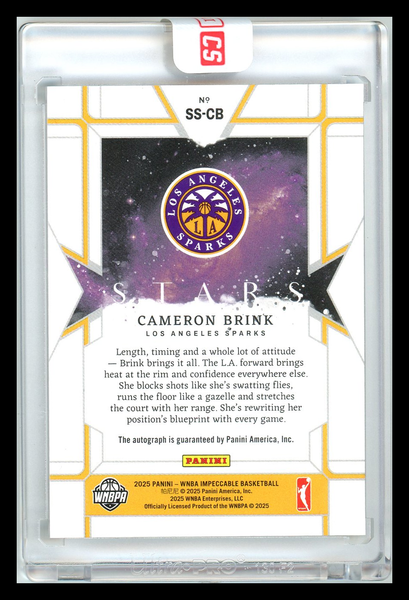 Cameron Brink - 2025 Panini WNBA Impeccable Stars Auto /35