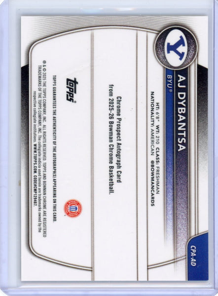 AJ Dybantsa - 2025-26 Bowman Basketball Gold Shimmer Auto First