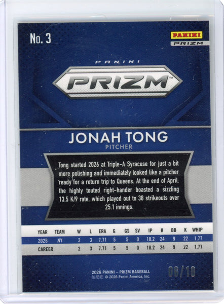 Jonah Tong - 2026 Prizm Throwback Gold Rookie /10